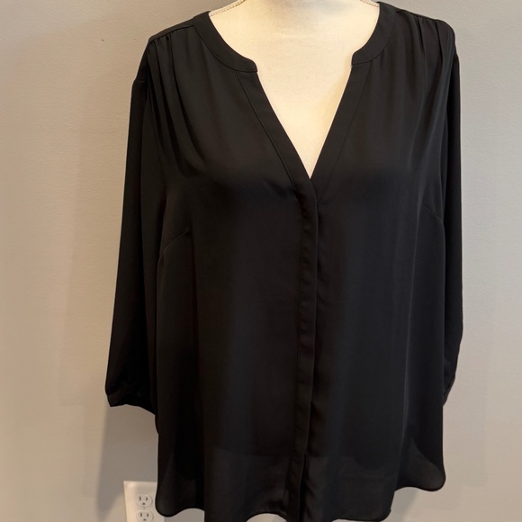 NYDJ Black Pintuck Top Size 1X - Picture 1 of 7